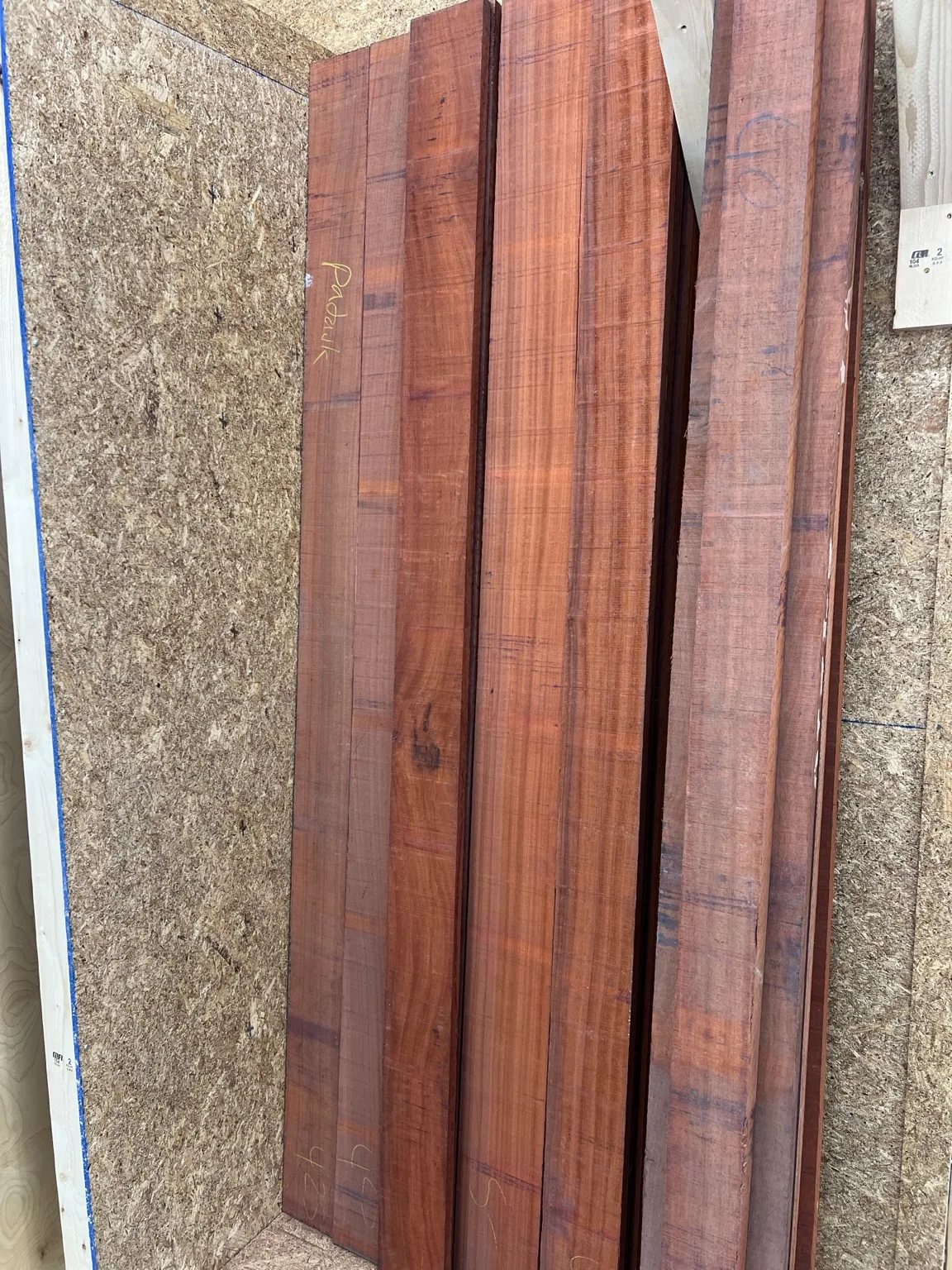 Colorful hardwood boards